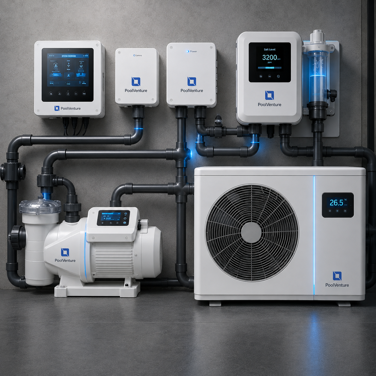 PoolVenture Smart Pool System 3D render