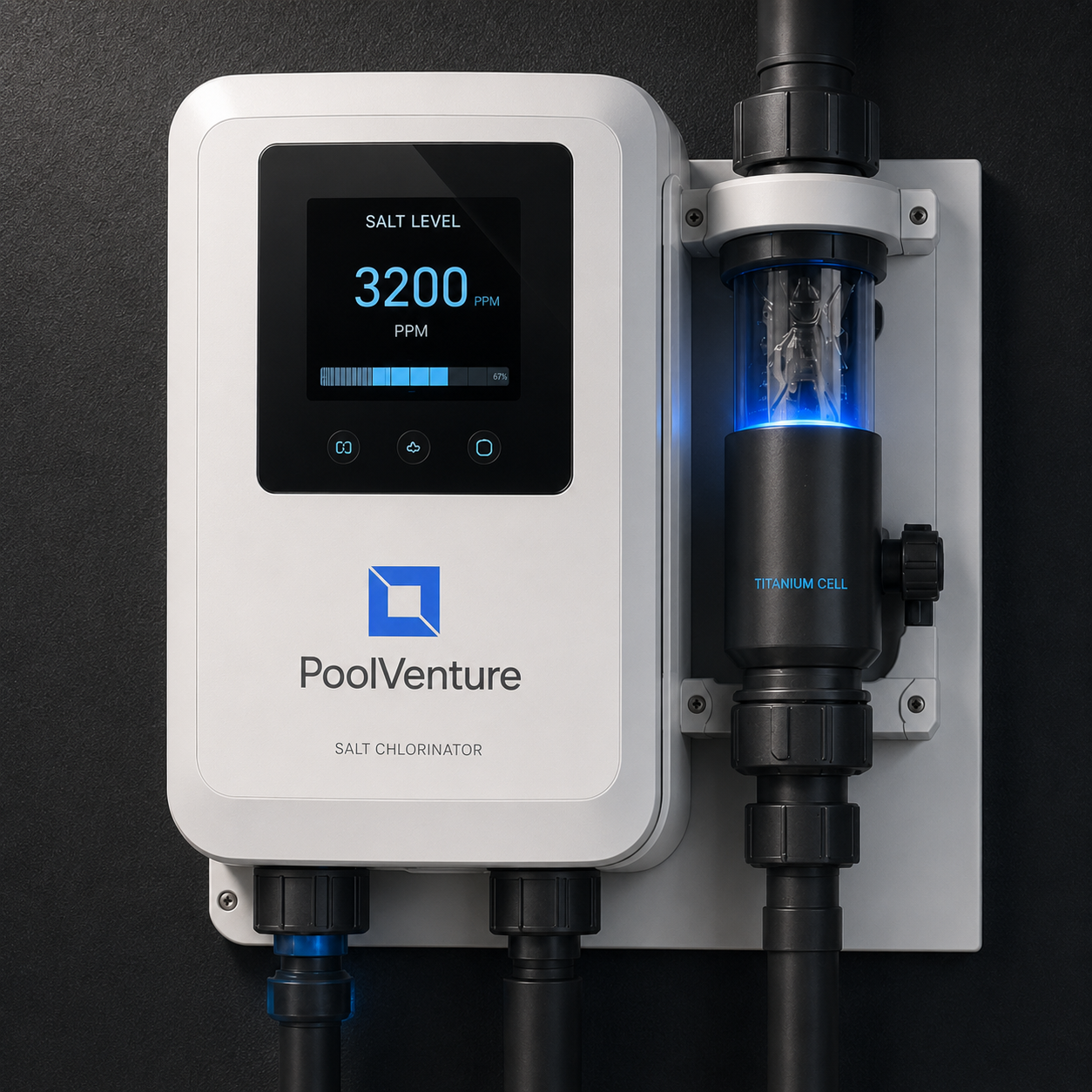 PoolVenture smart salt chlorinator 3D render